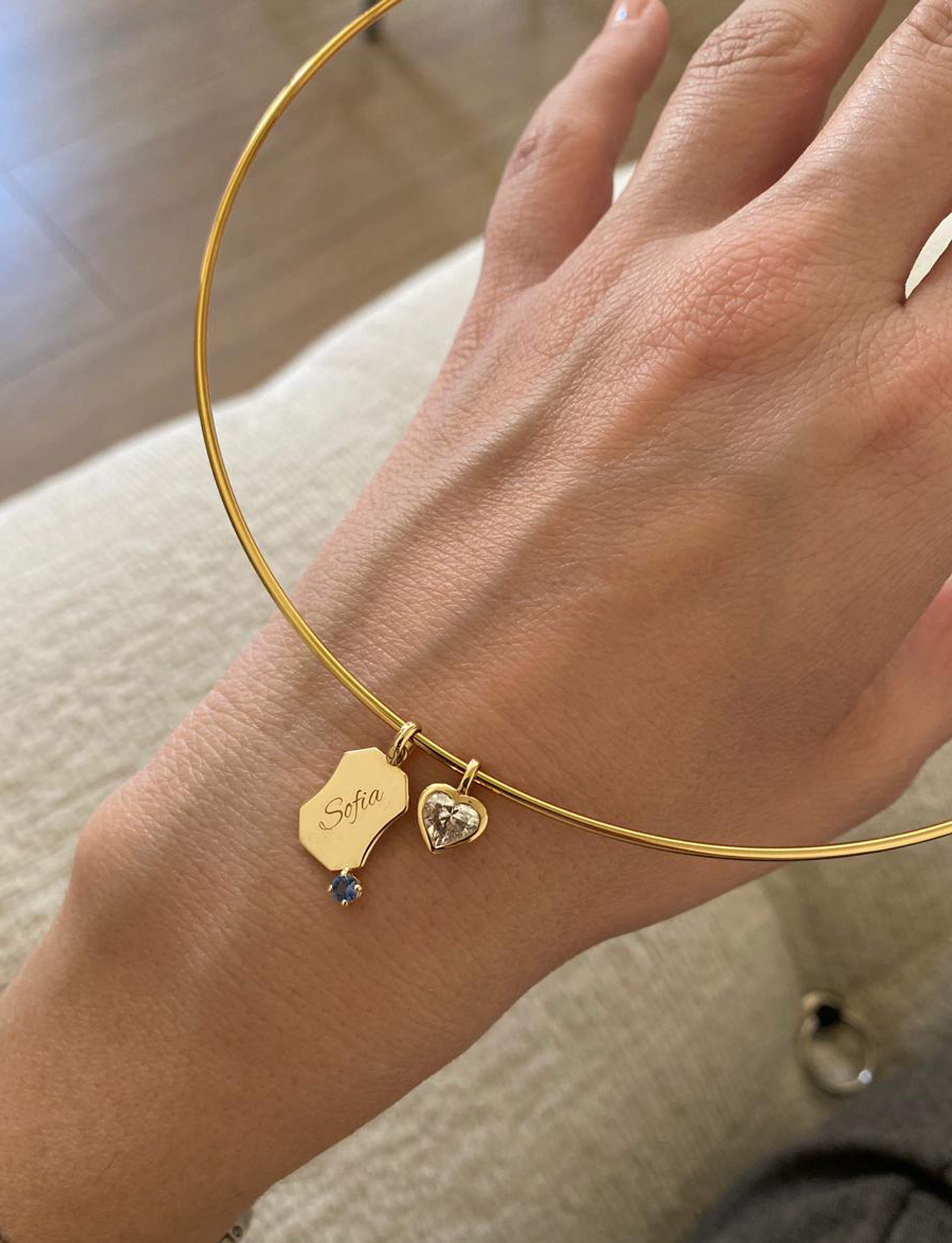 Octagon Sapphire Charm